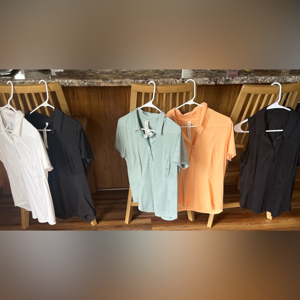 Bundle of 4 Lululemon Polo Shirts and 1 Polo Tank